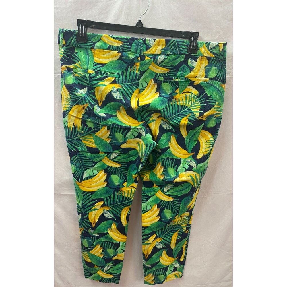 Old Navy Women's Size 18  Banana Lime Tropical Pixie Ankle Pants - Picture 2 of 13